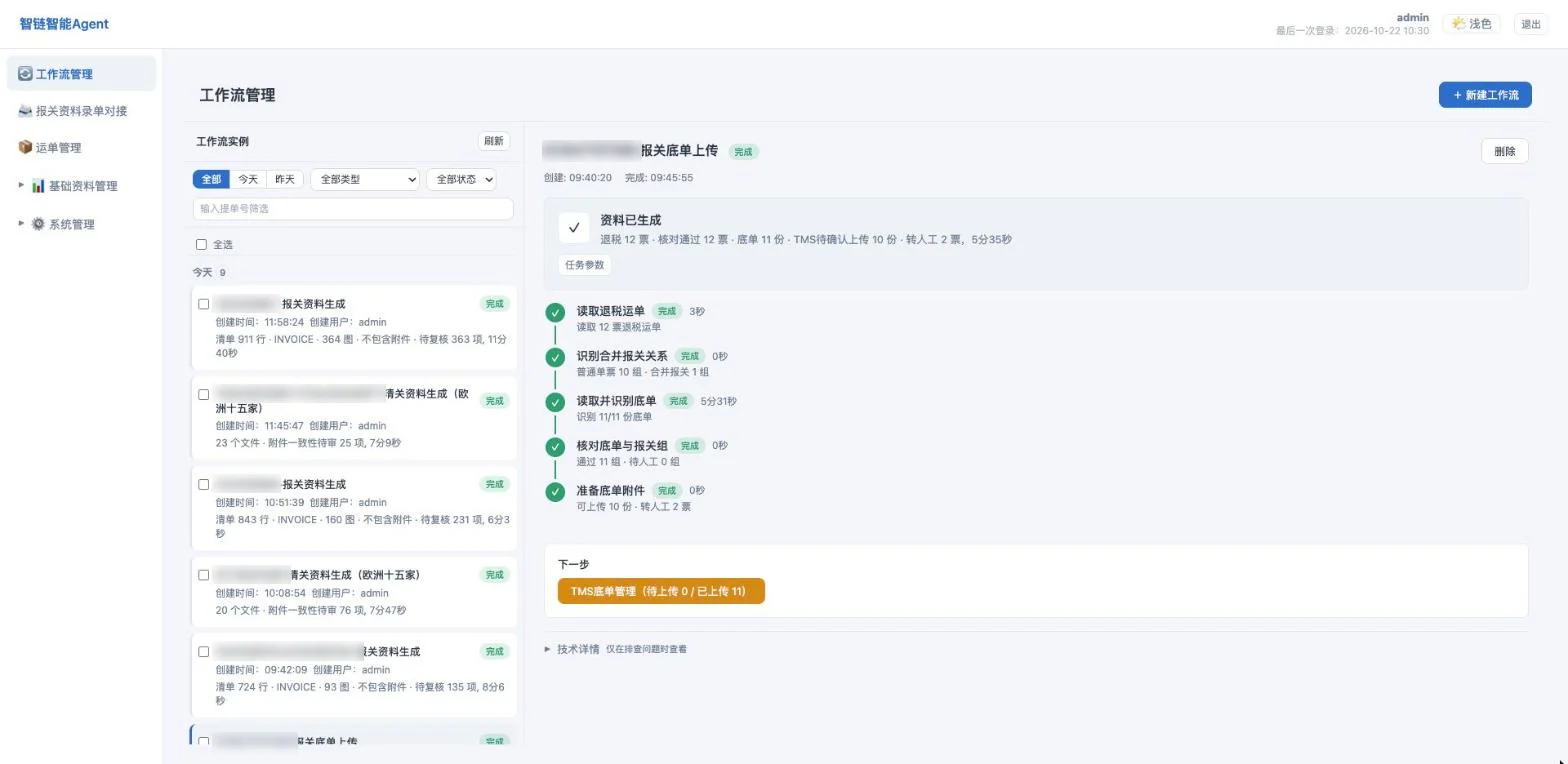 标杆系统界面：文档识别与自动核对